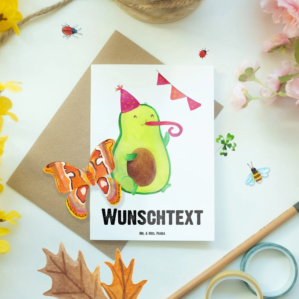 Spersonalizowana kartka z życzeniami Awokado Czas na imprezę Awokado, Warzywa, Wegan, Zdrowy