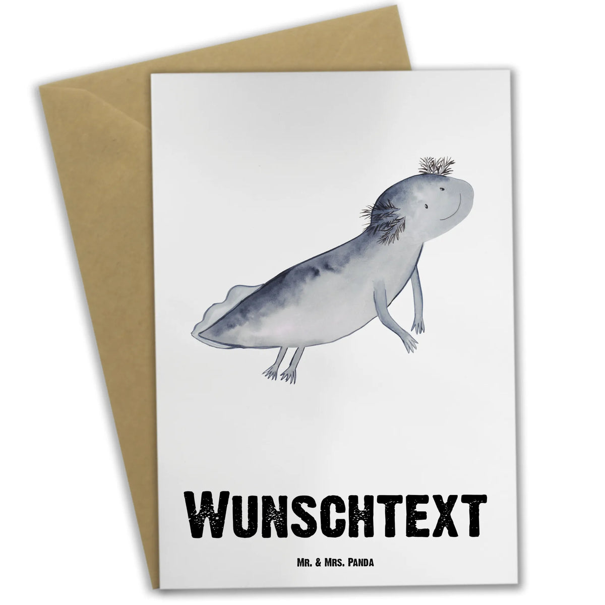 Spersonalizowana kartka z życzeniami ajolotl pływanie Axolotl, Molch