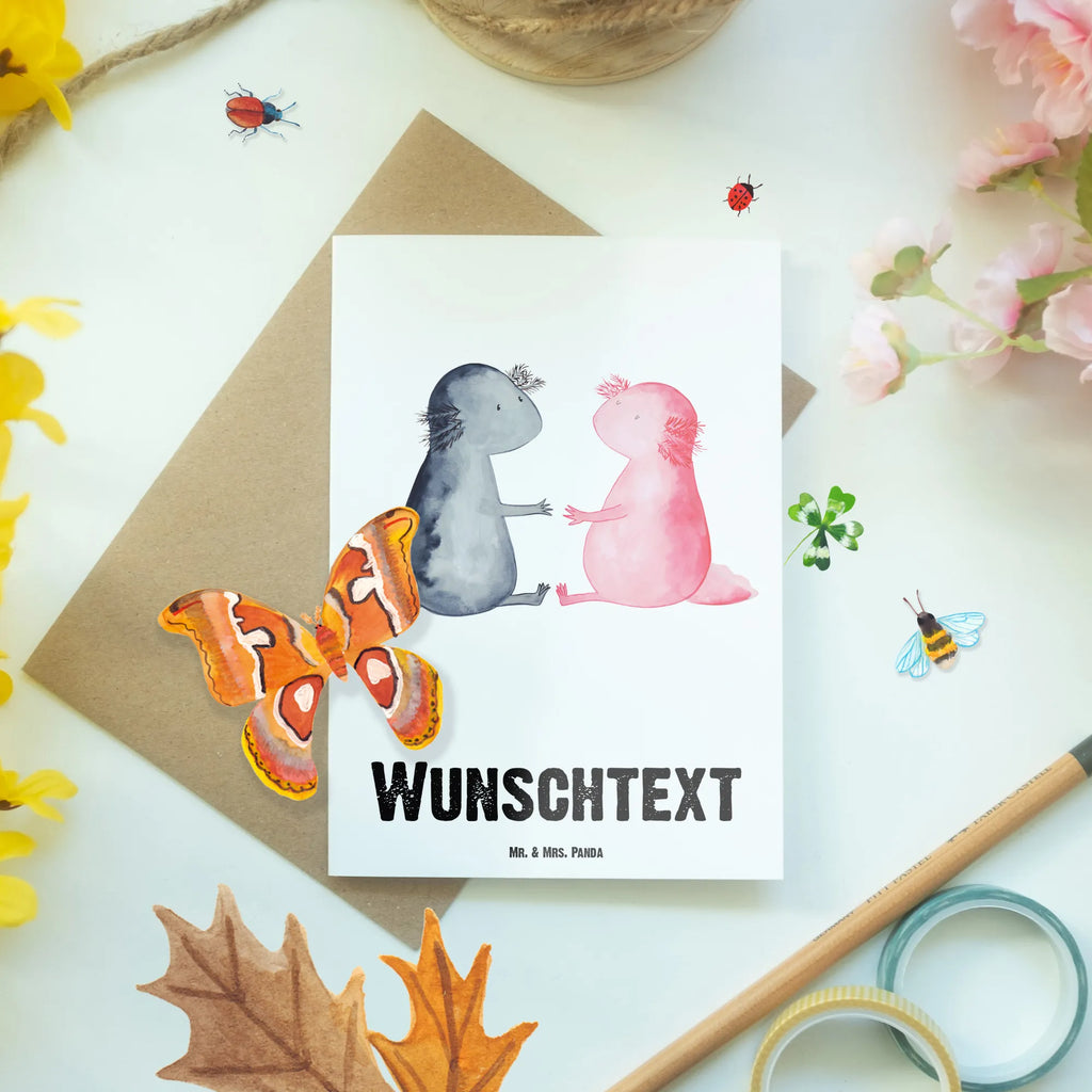 Personalised greetings card axolotl Love Axolotl, Axelotl, marine animals, Mexican walking fish, salamander, anniversary, axolot, husband, fiancé, love, friend, proof of love, tail, amphibian, great love, axolotl, valentine's day