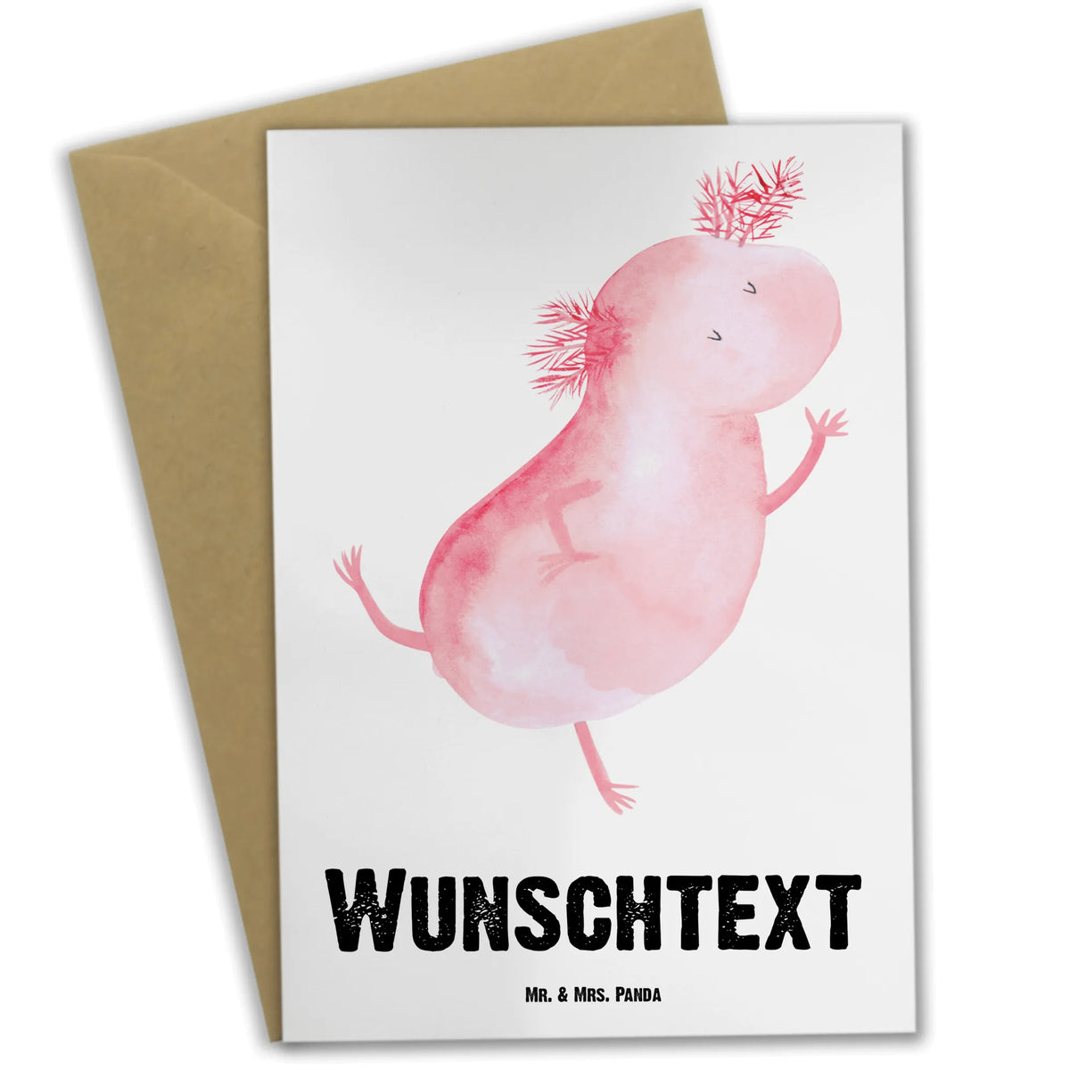 Spersonalizowana kartka z życzeniami aksolotl tańczyć Axolotl, Molch