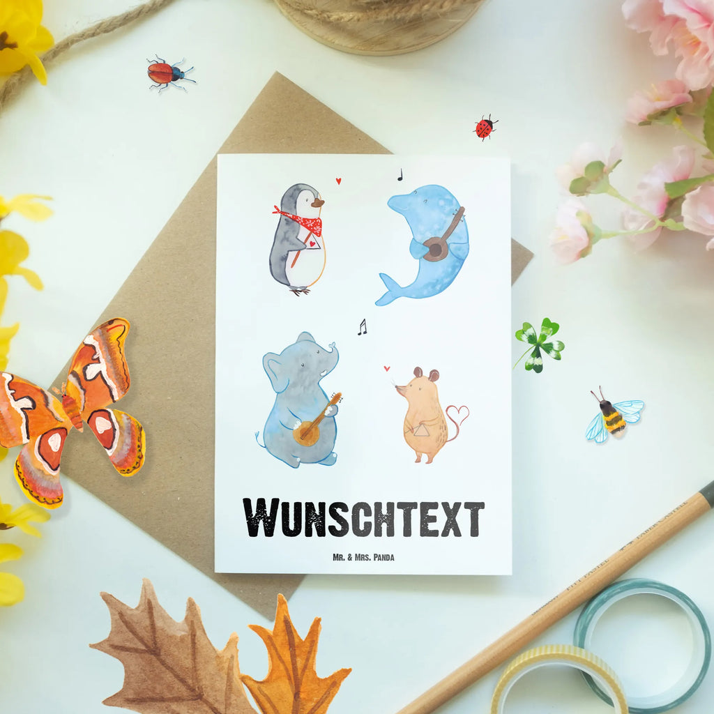 Personalisierte Grußkarte Big Band Personalisierte Geburtstagskarte, Personalisierte Postkarte, Personalisierte Einladungskarte, Grußkarte mit Persönlichen Nachrichten, Personalisierte Karte, Grußkarte Selbst Gestalten, Grußkarte Selber Drucken, Personalisierte Grußkarte, Grußkarte mit Namen, Personalisiertere Klappkarte, Personalisierte Glückwunschkarte, Personalisierte Hochzeitskarte, Grußkarten Personalisiert, Grußkarte als Geldgeschenk, Lustige Sprüche, Tiere, Tiermotive, Gute Laune, Triangel, Pinguin, Band, Elefant, Gitarre, Musikanten, Hund, Maus, Musik, Delfin