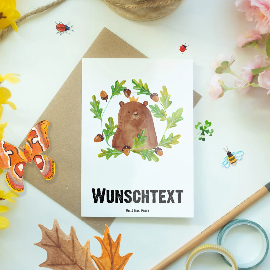 Spersonalizowana kartka z życzeniami Niedźwiedź król Niedźwiedź, Miś, Pluszowy miś