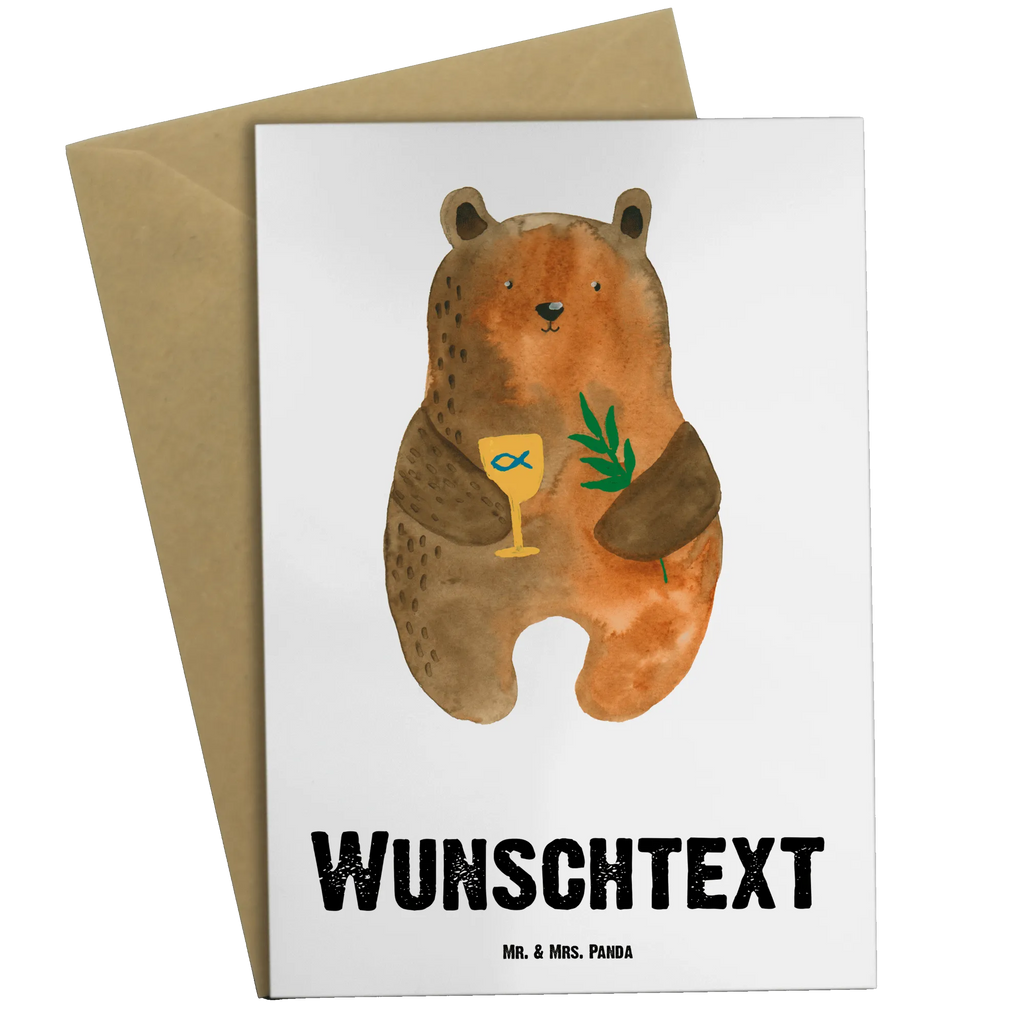 Personalised greetings card bear confirmation bear, teddy, teddy bear, cuddly toy, church, evangelic, confirmation, service