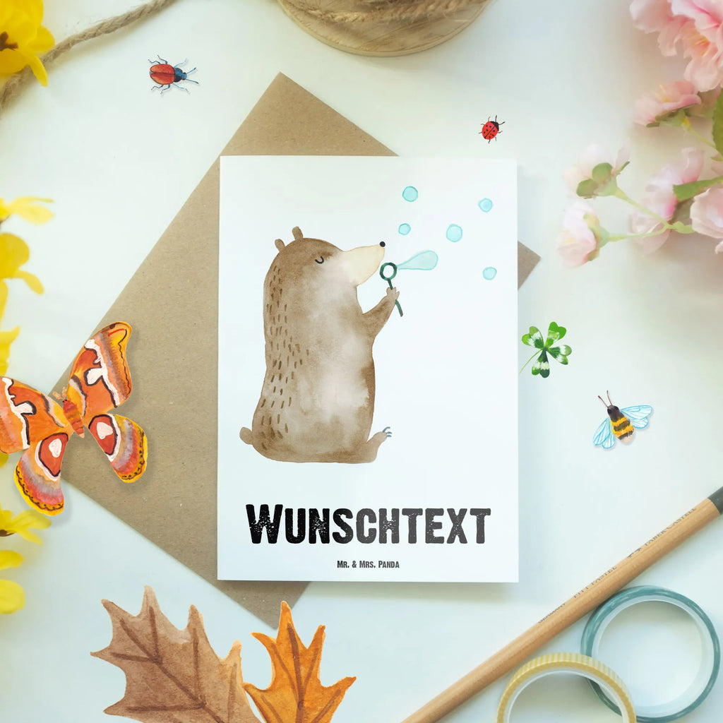 Personalisierte Grußkarte Bär Seifenblasen Grußkarte mit persönlichen Nachrichten, Grußkarten personalisiert, Personalisierte Glückwunschkarte, Personalisierte Grußkarte, Grußkarte als Geldgeschenk, Personalisierte Karte, Personalisierte Einladungskarte, Personalisierte Geburtstagskarte, Personalisierte Hochzeitskarte, Grußkarte selbst gestalten, Grußkarte selber drucken, Grußkarte mit Namen, Personalisiertere Klappkarte, Bär, Teddy, Teddybär, Seifenblasen Bär Lustig Sein Glücklich Traurig Happy