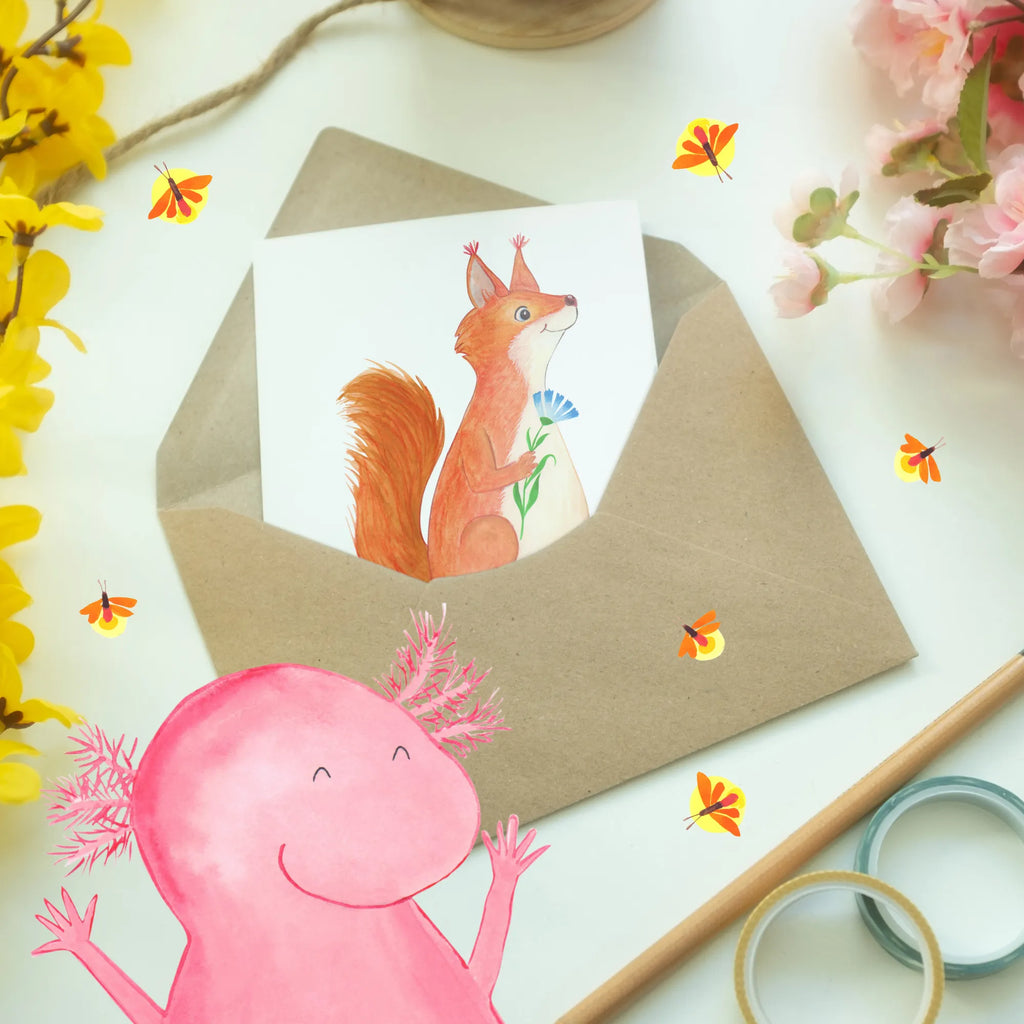 Personalised greetings card Squirrel flower small animals, cute, funny, cute animal motives, hand drawn, small world, funny sayings, good mood, happy, gifts, gift ideas, special gifts, animal lover, card, fun, motivation pictures, happy saying, laughter, squirrel, Squirrel, motivation sayings, saying decoration, positive saying