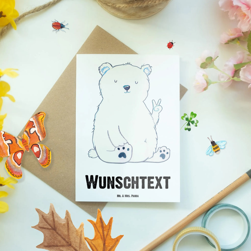 Spersonalizowana kartka z życzeniami Niedźwiedź polarny leniwy Niedźwiedź, Miś, Pluszowy miś