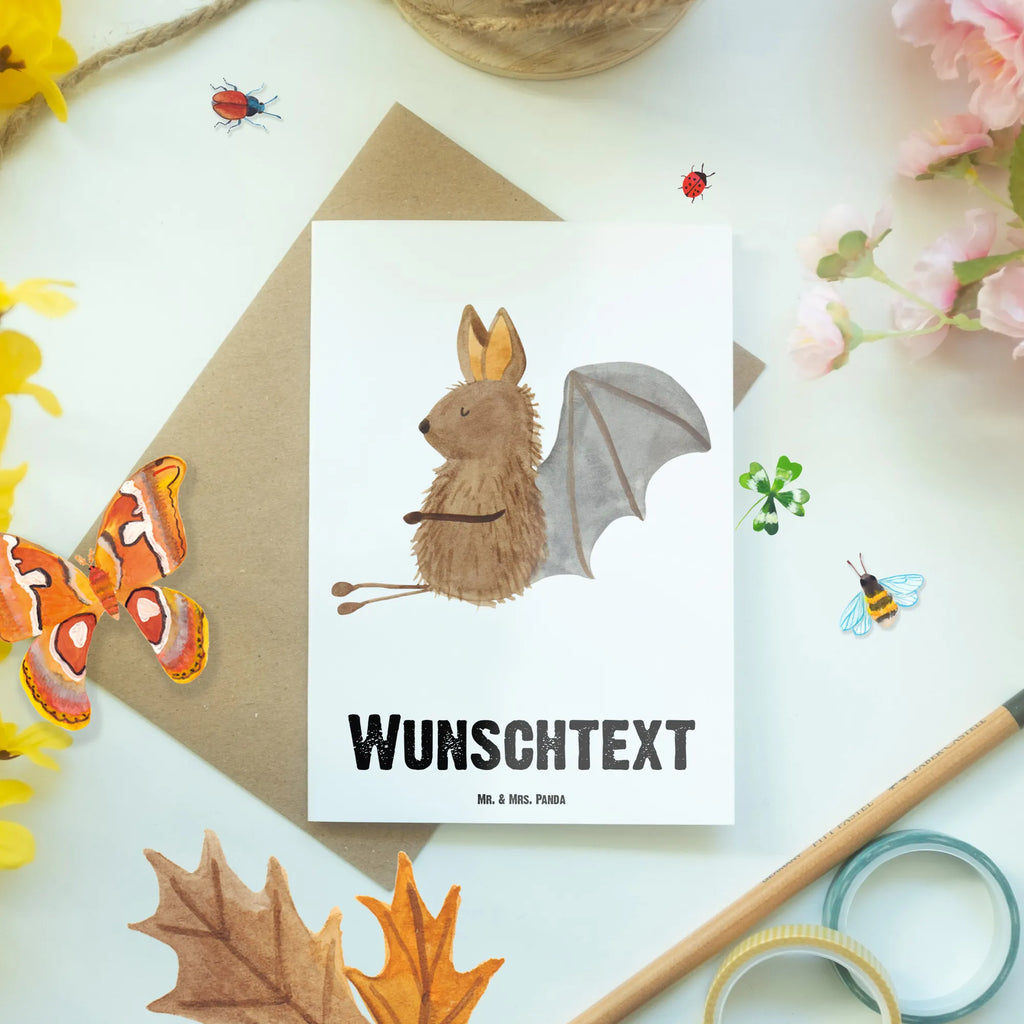 Personalised greetings card bat Sit small animals, cute, funny, cute animal motives, hand drawn, small world, funny sayings, good mood, happy, gifts, gift ideas, special gifts, animal lover, card, relax, motivation, bat, bats