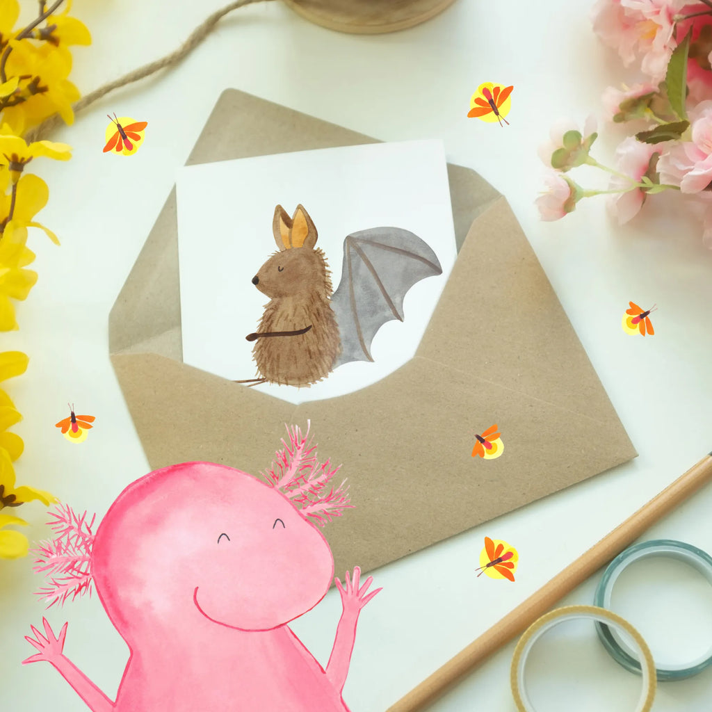 Personalised greetings card bat Sit small animals, cute, funny, cute animal motives, hand drawn, small world, funny sayings, good mood, happy, gifts, gift ideas, special gifts, animal lover, card, relax, motivation, bat, bats