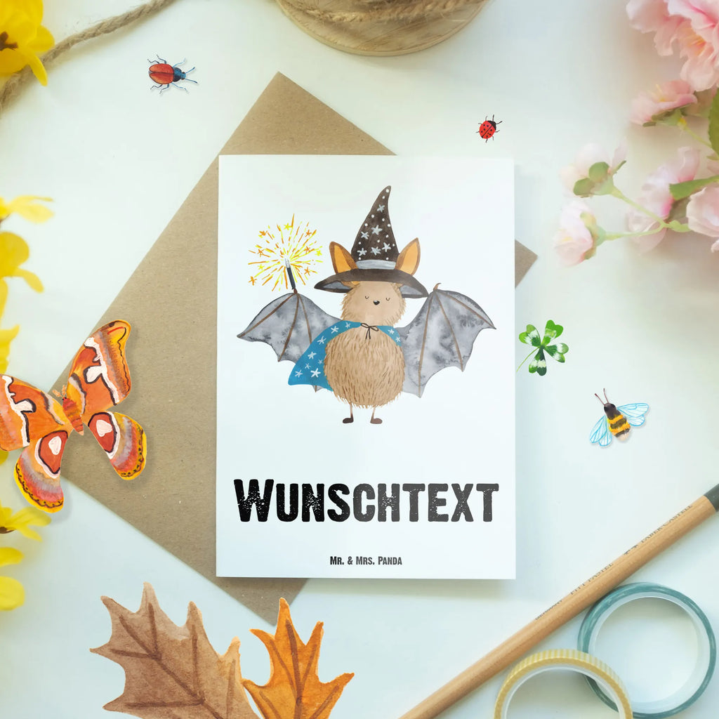 Spersonalizowana kartka z życzeniami Nietoperz czarodziej Motywy zwierzęce, dobra energia, zabawne powiedzonka, zwierzęta