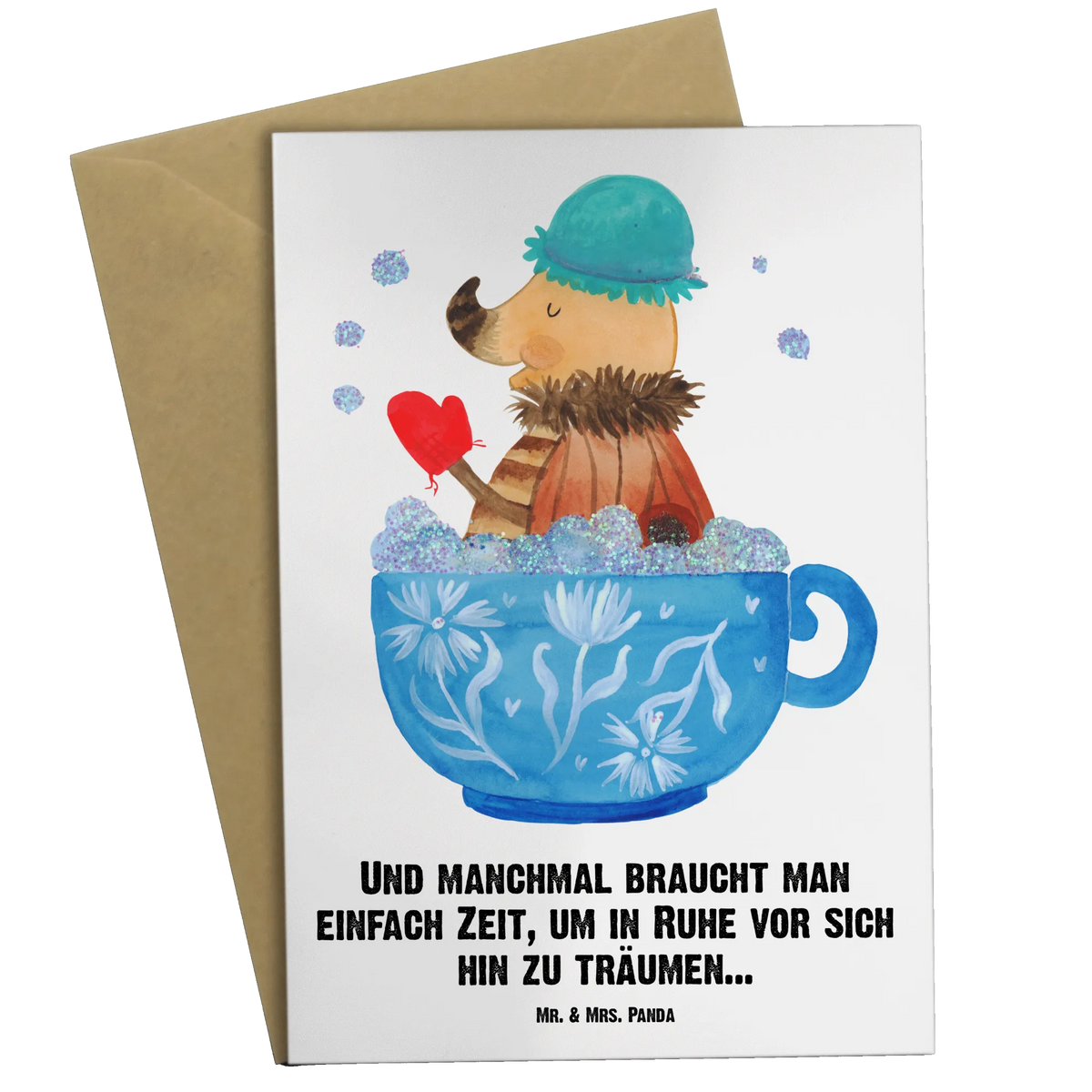 Personalised greetings card Moth foam bath card, gift ideas, gifts, small animals, cute, cute animal motives, hand drawn, funny sayings, good mood, special gifts, animal lover, dreaming, cup, bathroom decoration, goals, dreamy, bubble bath, time management, bathroom, Moth, bathing, bath