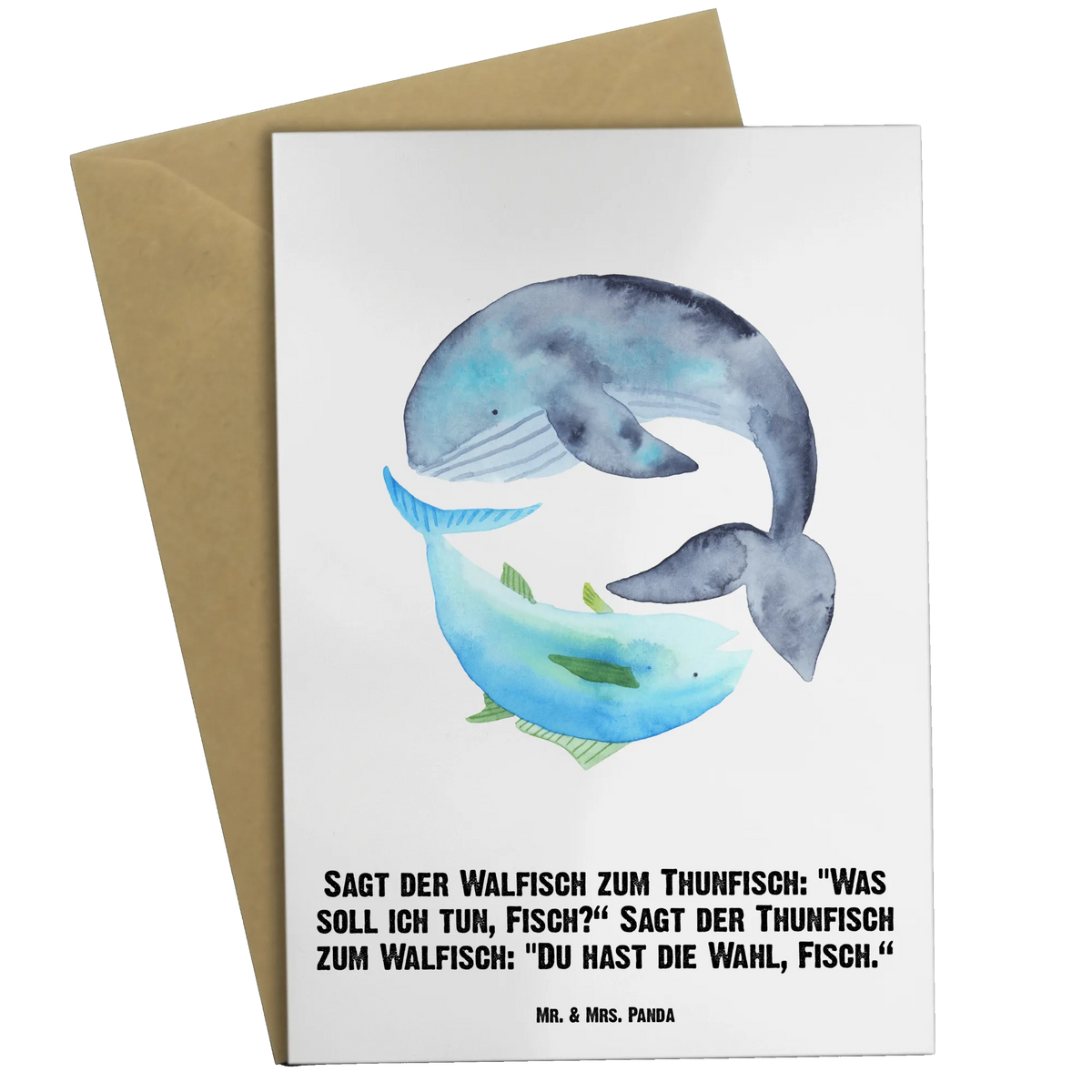 Personalisierte Grußkarte Walfisch Thunfisch individuelle grußkarte, grußkarte personalisiert, Personalisierte Karte, Personalisierte Klappkarte, Grußkarte personalisierbar, Grußkarten Personalisiert, Personalisierte Grußkarte, Lustige Sprüche, Tiere, Tiermotive, Gute Laune, Flachwitz, Spruch Des Tages, Spruch Lustig, Wal, Wahl, Flachwitz Geschenk, Wortwitz Lustig, Tunfisch, Witz