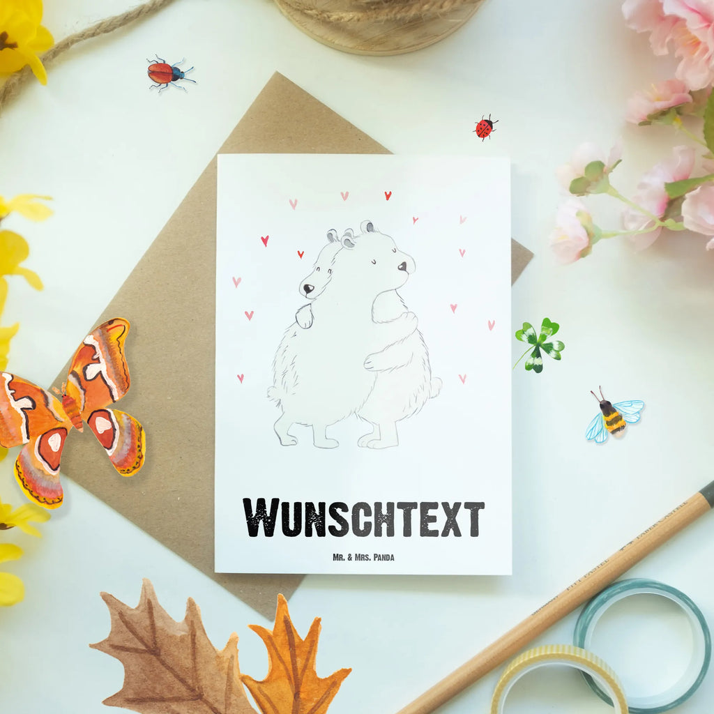 Personalised greetings card Icebear Embrace small animals, cute, funny, cute animal motives, hand drawn, small world, funny sayings, good mood, happy, gifts, gift ideas, special gifts, animal lover, card