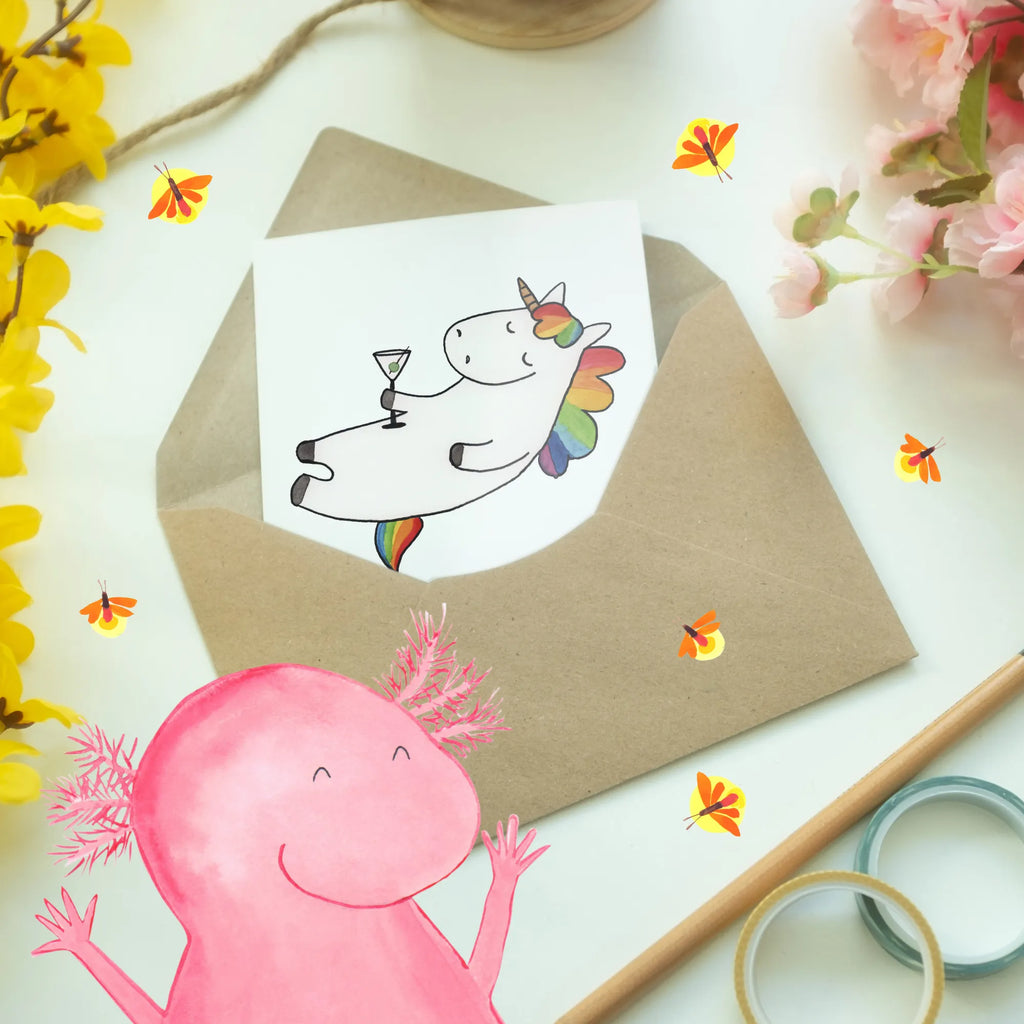 Personalised greetings card unicorn cocktail unicorn, unicorns, celebrating, champagne, birthday, caipirinha, fun, girlfriend present, rum, party, girlfriend gift