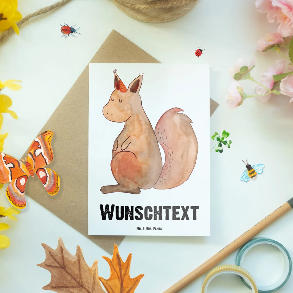 Personalised greetings card unicorn Believe unicorn, unicorns, squirrel