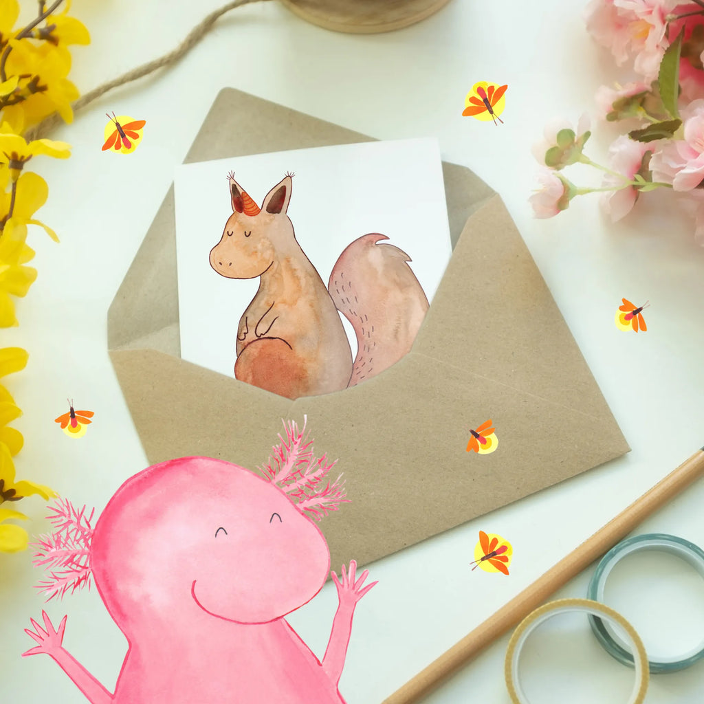 Personalised greetings card unicorn Believe unicorn, unicorns, squirrel