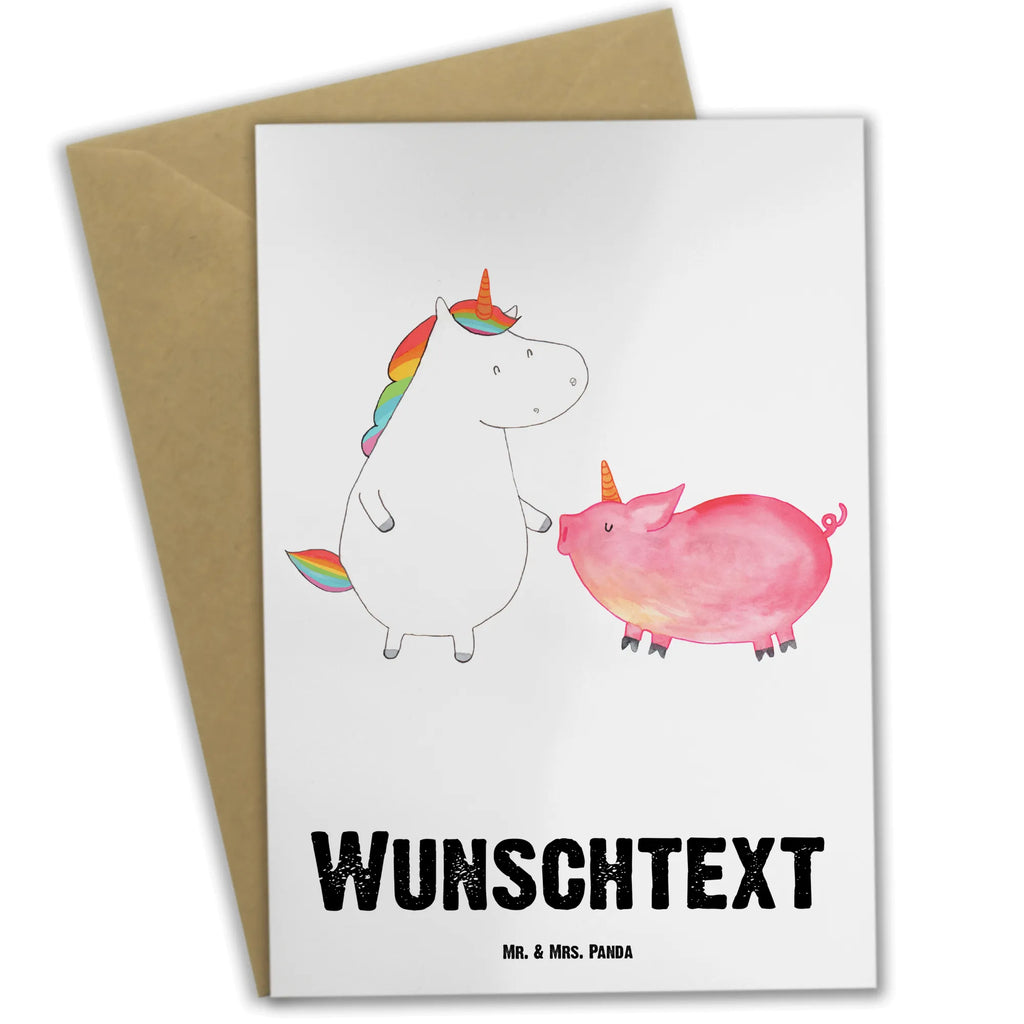Spersonalizowana kartka z życzeniami jednorożec świnia Jednorożec, jednorożce, dekoracje jednorożca, jednorożec
