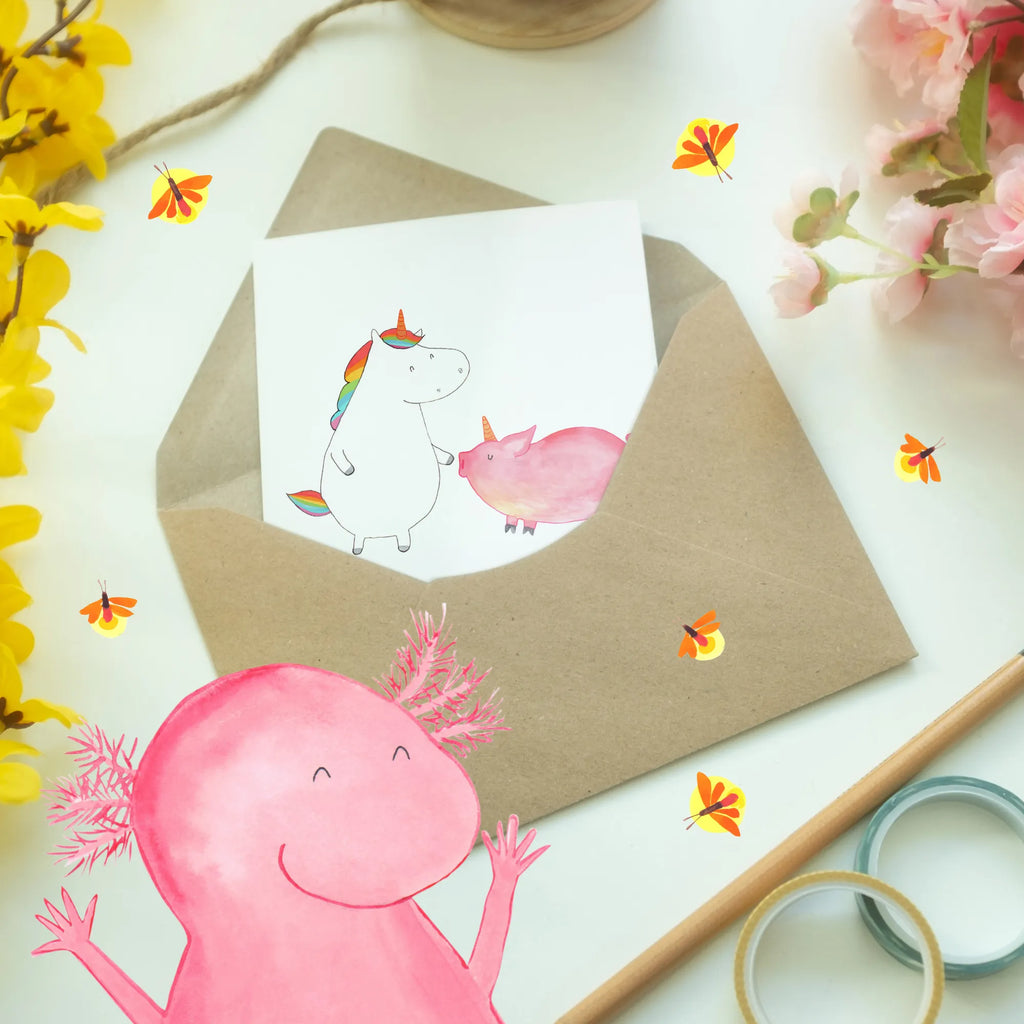 Spersonalizowana kartka z życzeniami jednorożec świnia Jednorożec, jednorożce, dekoracje jednorożca, jednorożec