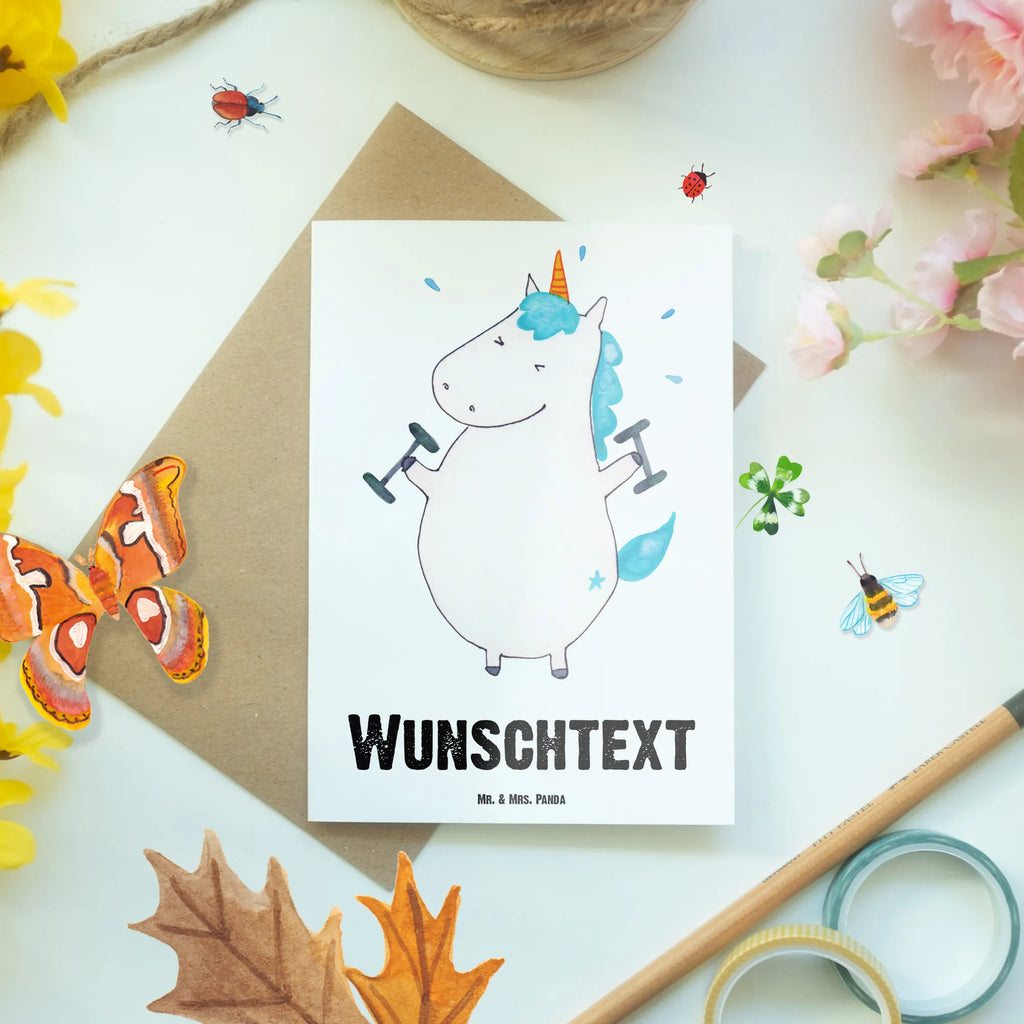 Spersonalizowana kartka z życzeniami jednorożec Fitness Jednorożec, jednorożce, dekoracje jednorożca, jednorożec