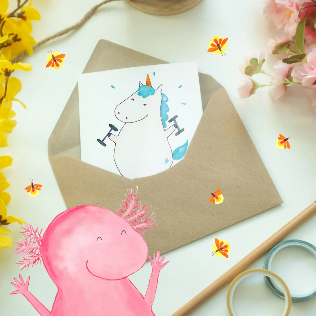 Spersonalizowana kartka z życzeniami jednorożec Fitness Jednorożec, jednorożce, dekoracje jednorożca, jednorożec