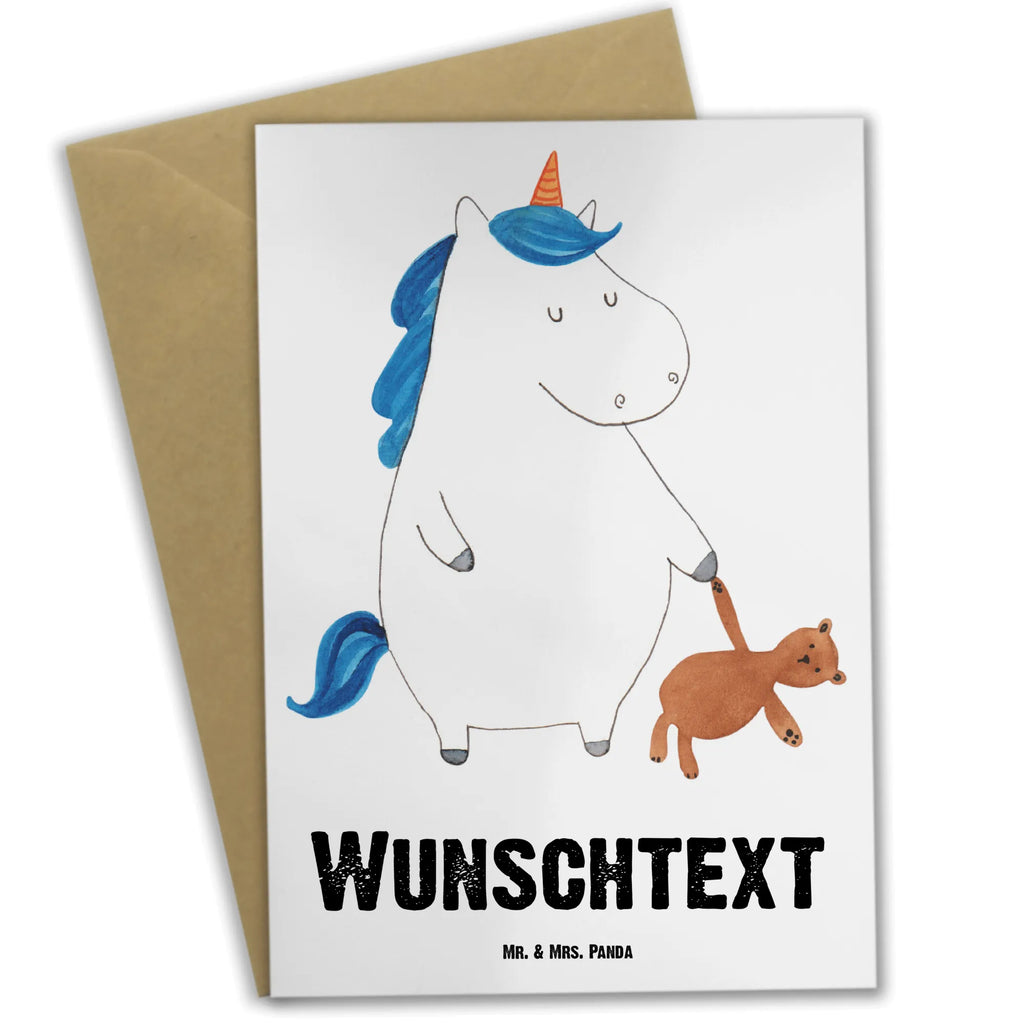 Spersonalizowana kartka z życzeniami Jednorożec Miś Jednorożec, jednorożce, dekoracje jednorożca, jednorożec