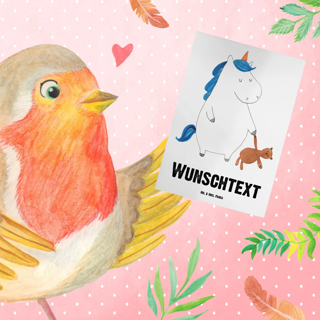 Spersonalizowana kartka z życzeniami Jednorożec Miś Jednorożec, jednorożce, dekoracje jednorożca, jednorożec