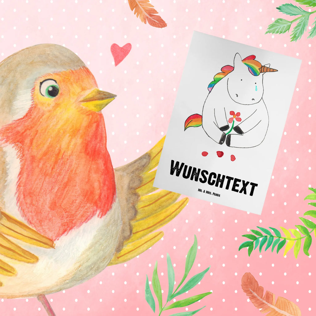 Personalised greetings card unicorn Sad unicorn, unicorns, friends, glitter, Unicorn, love, flower, greeting card, grief, Friendship, consoling