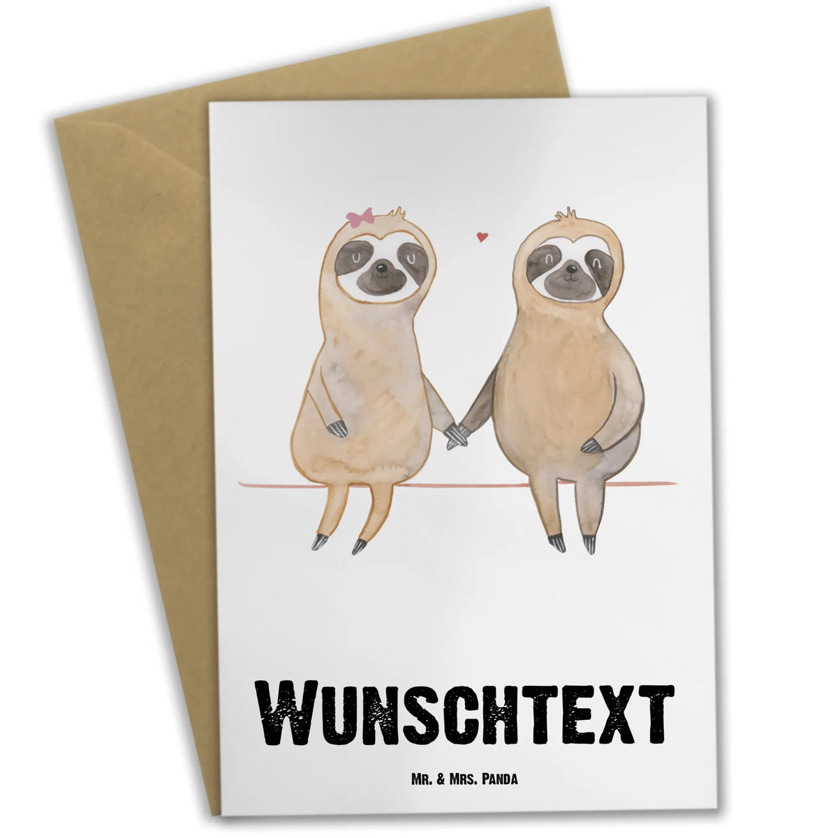 Personalised greetings card sloth pair Sloth, sloth, trend animal, sloth love, relax, favourite animal, love, together, engaged, lazy, lovers, in love, sloth couple