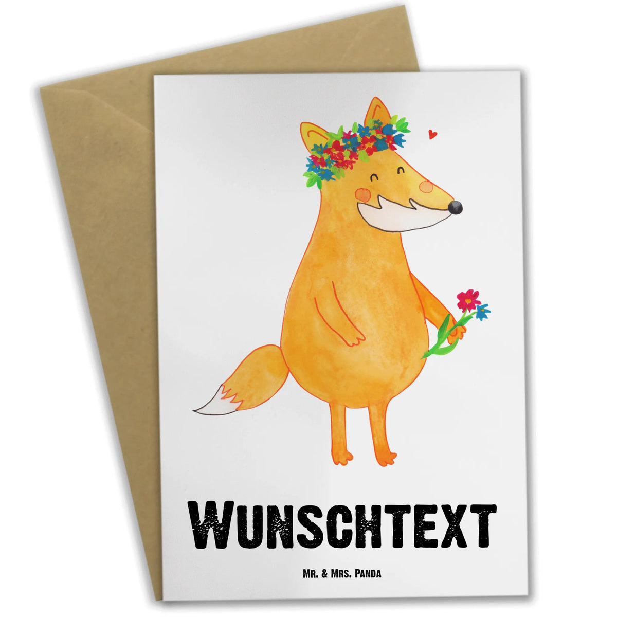 Personalised greetings card Fox Flower fox, foxes, forest wildlife, clever as a fox, animal lover, fox girl, girlfriends, proof of love, flower, joy, flower girl, motivation, me, flowers, girlfriend, self-love, love