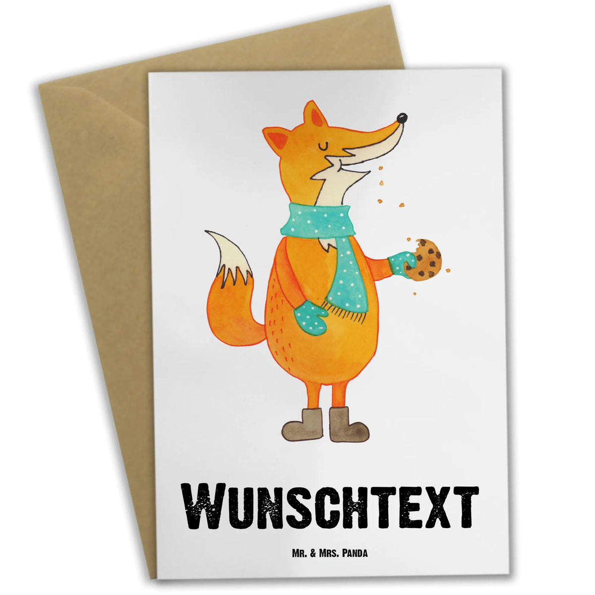 Personalised greetings card Fox biscuit fox, foxes, forest wildlife, clever as a fox, animal lover, cookies, kitchen decoration, christmas present, love, winter, christmas time, baking saying