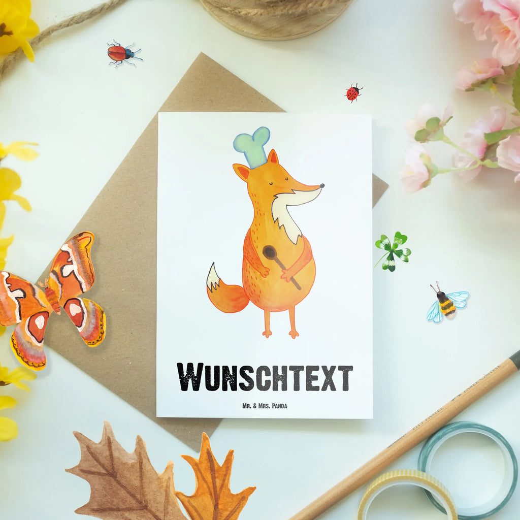 Personalised greetings card Fox A cook fox, foxes, forest wildlife, clever as a fox, animal lover, Fox, Slogan funny, Baker, Kitchen decoration, Chefs, Kitchen slogan, Party slogan, funny, Cook gift