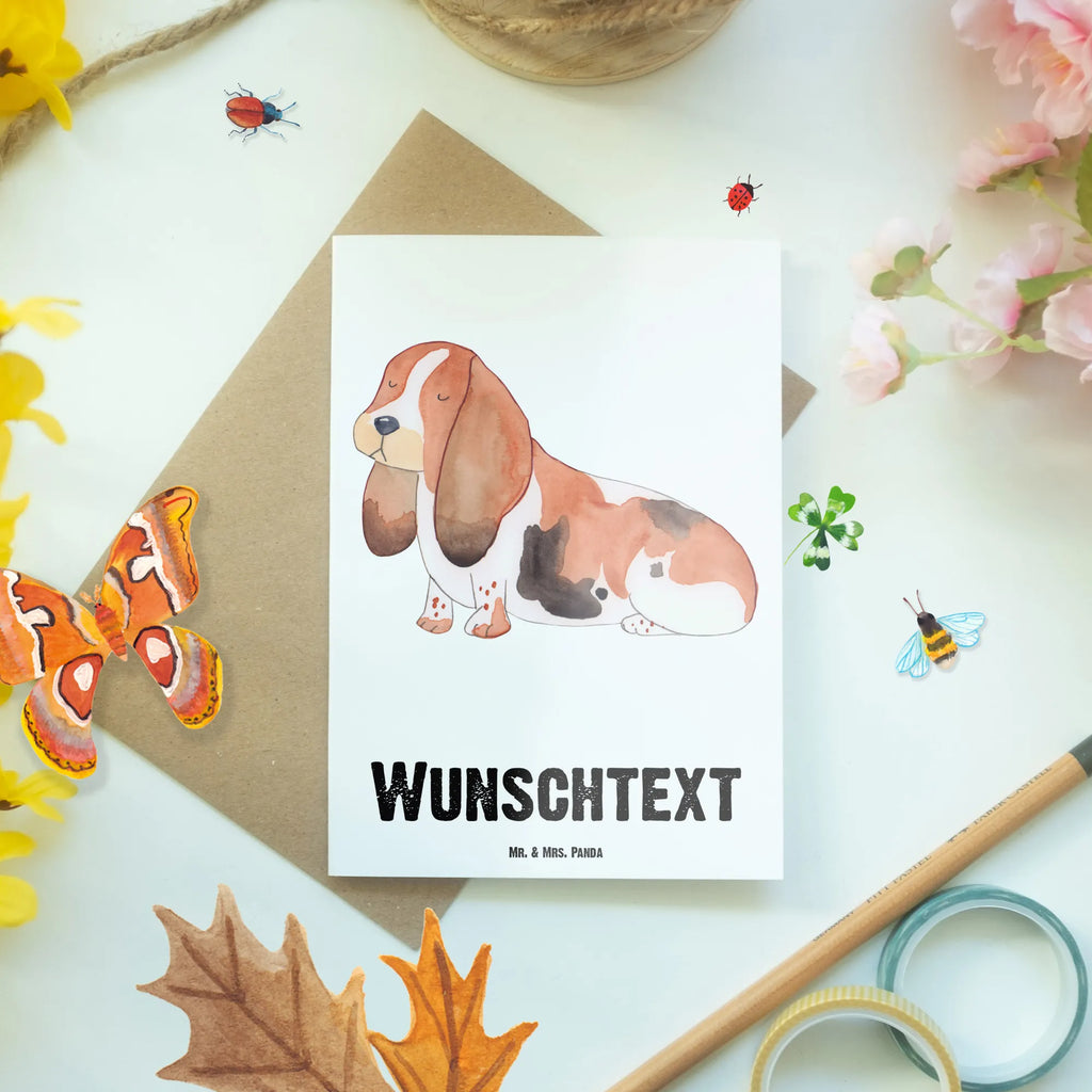 Personalised greetings card Dog Basset Hound dog, mutt, hound, woof, dog mama, dog breed, love dogs, love for dogs, dog decorative items, bag with dog print, funny gifts for dog owners, what do you give a dog lover, Christmas gifts for dogs, gifts for dogs, dog sayings, basset, basset hound, Dog, childless, dog love