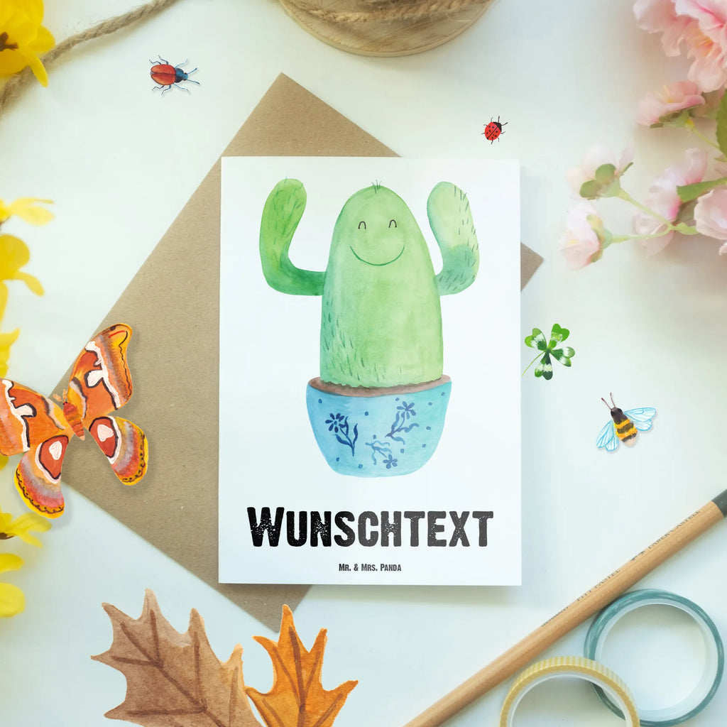 Personalised greetings card cactus happy cactus, cactuses, plants, cactus plant, small green cactus, colleague, friend, saying, cacti, funny, office life, education, new start, child protection, motivation, family, mother, office