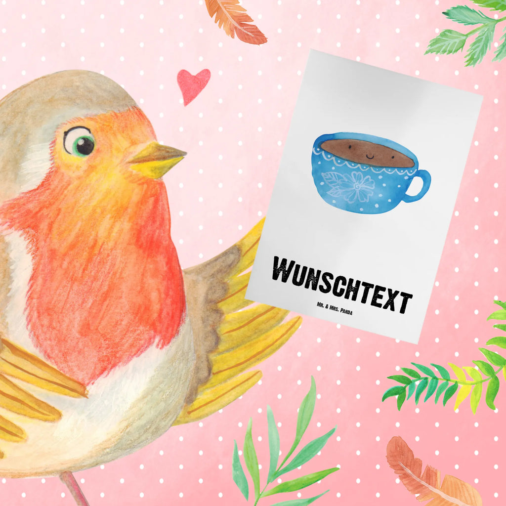 Personalised greetings card Coffee Cup small animals, cute, funny, cute animal motives, hand drawn, small world, funny sayings, good mood, happy, gifts, gift ideas, special gifts, animal lover, card, pleasure, Coffee, happiness, cup, love, taste