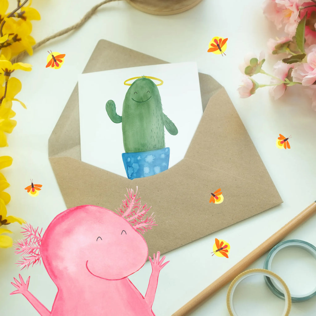 Personalised greetings card cactus Holy cactus, cactuses, plants, cactus plant, small green cactus, parents, sister, sisters, cheeky, brother, girlfriend, halo, child, family, funny