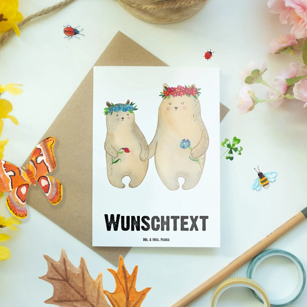 Personalised greetings card Bears with flower crown Family, Father's Day, Mother's Day, brother, sister, Mom, Dad, daughters, favorite mommy, family, mommy, favorite person, gift mommy. mother's day, best mommy, children, bears, Bear, child, daughter, role model, world best mommy, mom