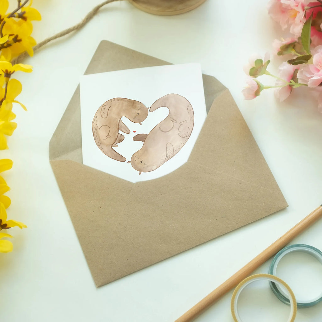 Personalisierte Grußkarte Otter Herz Grußkarte als Geldgeschenk, Personalisierte Hochzeitskarte, Personalisierte Geburtstagskarte, Personalisierte Einladungskarte, Grußkarte selber drucken, Grußkarte mit persönlichen Nachrichten, Grußkarten personalisiert, Personalisiertere Klappkarte, Grußkarte selbst gestalten, Personalisierte Glückwunschkarte, Personalisierte Grußkarte, Grußkarte mit Namen, Personalisierte Karte, Otter, Fischotter, Seeotter, Hochzeitstag, Liebesbeweis, Jahrestag, Bessere Hälfte, Liebe, Verlobung, Love you, Herz, Liebesgeschenk, gemeinsames Leben