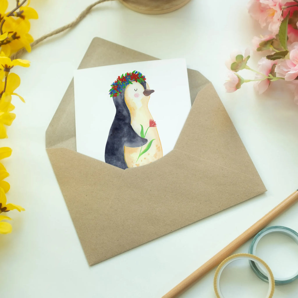 Personalisierte Grußkarte Pinguin Blumenkranz Personalisierte Hochzeitskarte, Grußkarte selbst gestalten, Grußkarten personalisiert, Personalisierte Glückwunschkarte, Grußkarte mit Namen, Grußkarte mit persönlichen Nachrichten, Personalisiertere Klappkarte, Personalisierte Karte, Personalisierte Einladungskarte, Grußkarte selber drucken, Personalisierte Geburtstagskarte, Grußkarte als Geldgeschenk, Personalisierte Grußkarte, Pinguin, Universum, Leben, Blumenkranz, Liebeskummer, Motivation, Lebensziele, Geschenkidee, Pinguine, Ziele, Wünsche, Lebenslust
