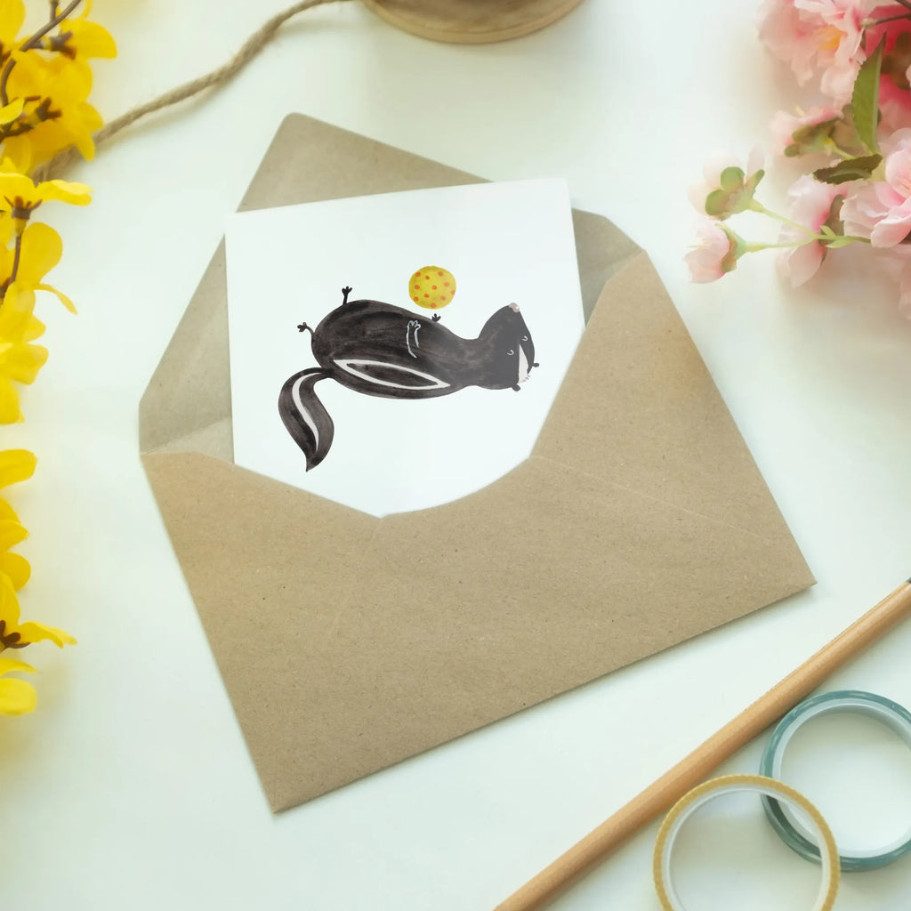 Personalised greetings card skunk ball Skunk, wisdom, playful, skunk, stinker, wild animal, stinky, predator