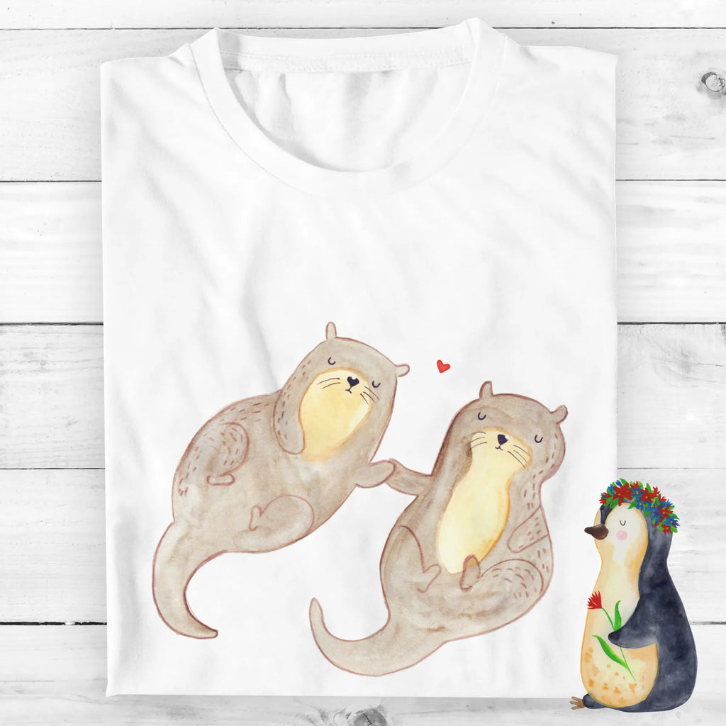Rozmiar L Personalizowana koszulka wydra trzymać się za ręce T-Shirt Personalisiert, Wunschtext, Bedrucken, T-Shirt mit Aufruck, T-Shirt mit Namen, Fischotter, Seeotter, Otter, Otter Seeotter See Otter