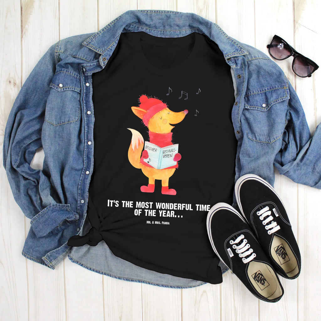Rozmiar L Personalizowana koszulka lis Śpiewak T-Shirt mit Aufruck, T-Shirt mit Namen, T-Shirt Personalisiert, Wunschtext, Bedrucken, Nikolaus, Weihnachtsdeko, Winter, Heiligabend, Advent, Wintermotiv, Weihnachten, Fuchs, Geschenk Sänger, Weihnachtslieder, Füchse, Sänger, Singen