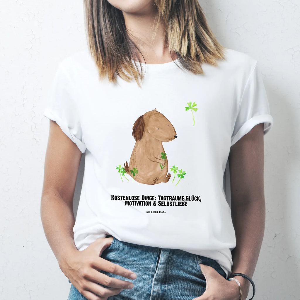 Rozmiar L Personalizowana koszulka pies koniczyna T-Shirt mit Namen, T-Shirt mit Aufruck, Männer, Frauen, Wunschtext, Bedrucken, T-Shirt Personalisiert, Hundemotiv, Hund, Haustier, Tierliebhaber, Sprüche, Hunderasse, Hundebesitzer, Glück, Glücksbringer, Neuanfang, Tagträume, Kleeblatt, Motivation, Geschenk, Selbstliebe, Achtsamkeit