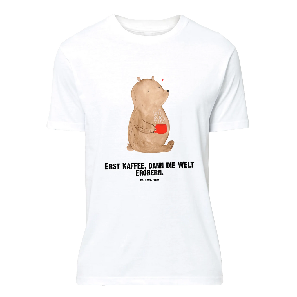 Personalised T-Shirt bear Coffee Wunschtext, T-Shirt mit Namen, T-Shirt Personalisiert, T-Shirt mit Aufruck, Bedrucken, Teddybär, Bär, Teddy, Welt Retten, Bären, Guten Morgen, Coffee, Kaffee, Welt Erobern, Motivation, Morgenroutine