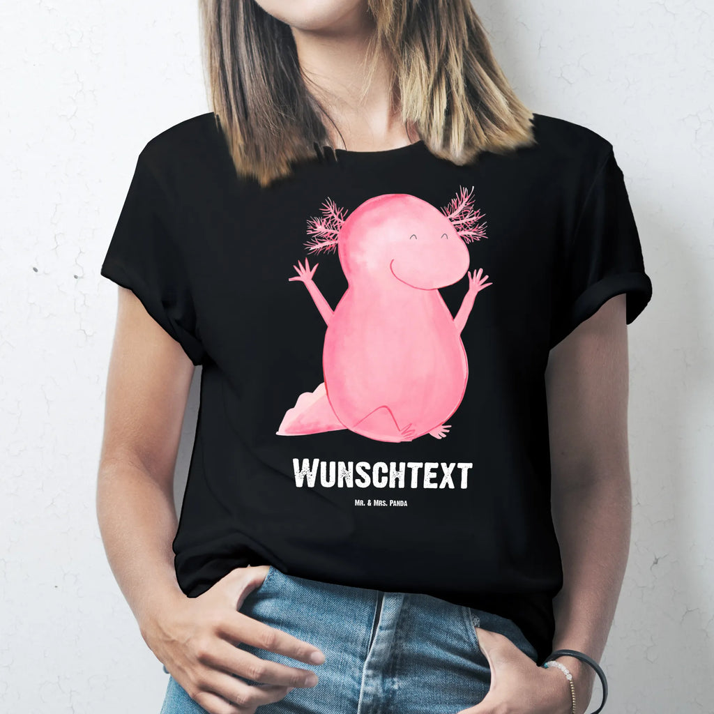 Personalised T-Shirt axolotl Hooray Wunschtext, T-Shirt Personalisiert, T-Shirt mit Aufruck, T-Shirt mit Namen, Bedrucken, Molch, Axolotl, Freude, Lurch, Lurche, Fröhlich, Schwanzlurch, Motivation, Spaß, Zufriedenheit, Axolot