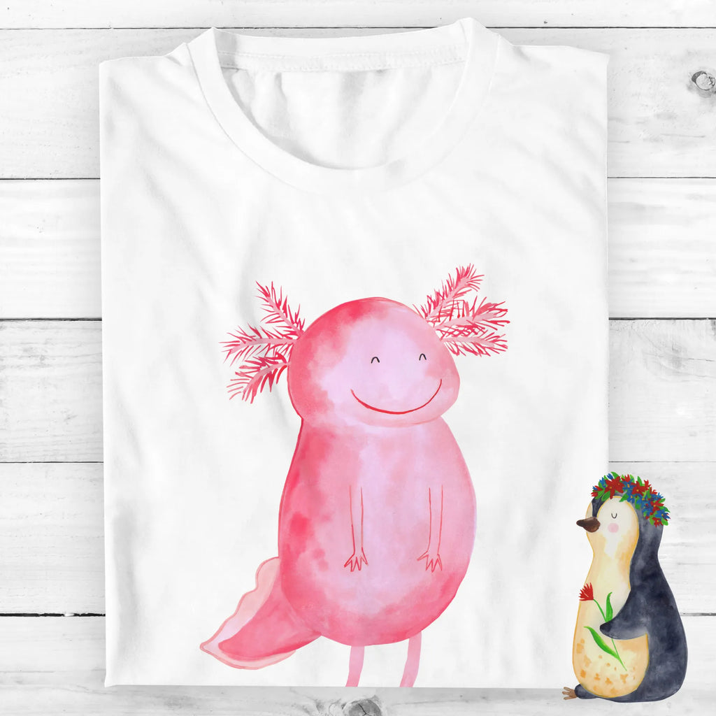 Personalisiertes T-Shirt Axolotl glücklich T-Shirt Personalisiert, T-Shirt mit Namen, Wunschtext, Bedrucken, T-Shirt mit Aufruck, Molch, Axolotl, Lurche, Lurch, Schwanzlurch, Axolot, Gute Laune, Motivation