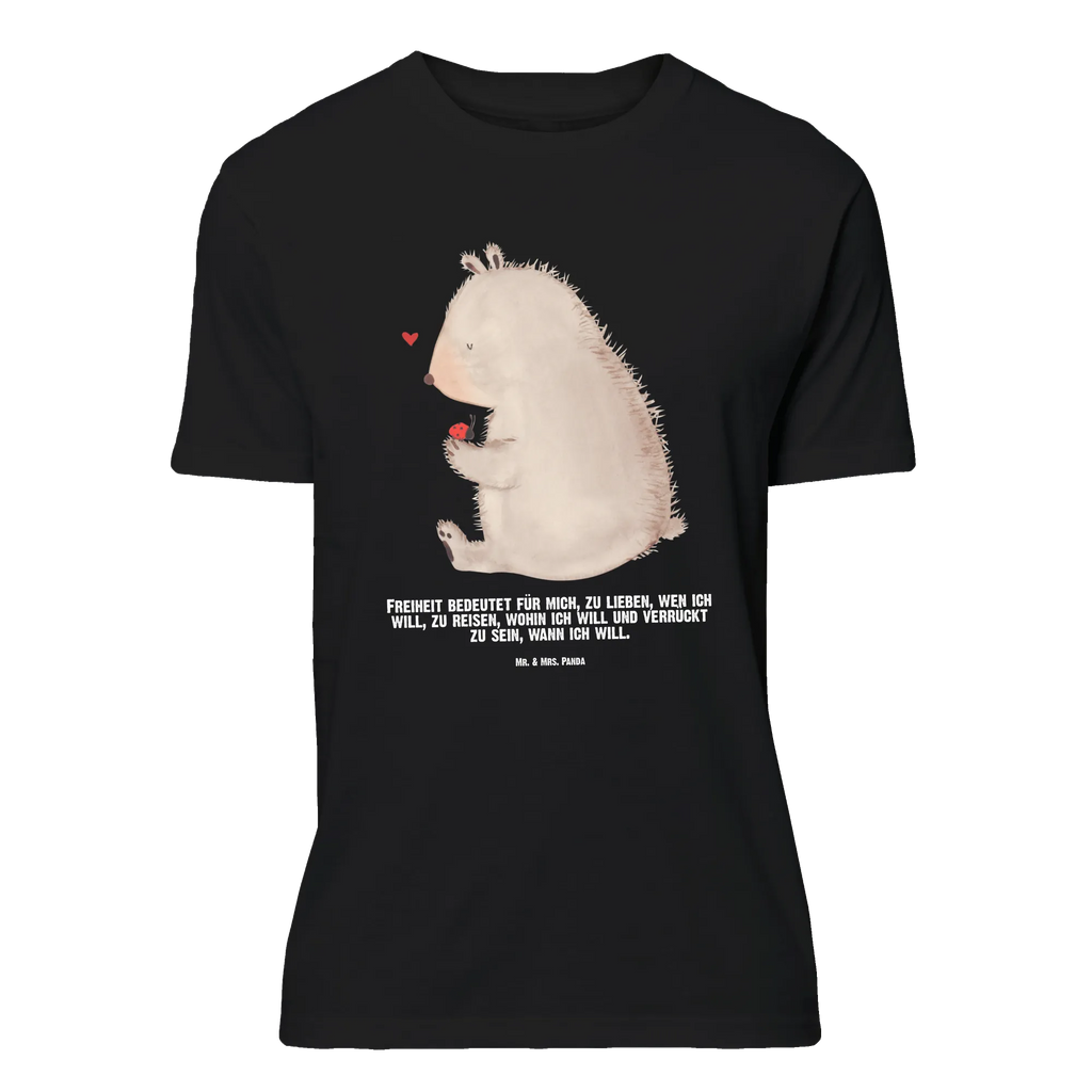 Personalised T-Shirt bear ladybug T-Shirt mit Namen, Wunschtext, T-Shirt Personalisiert, Bedrucken, T-Shirt mit Aufruck, Teddybär, Teddy, Bär, Marienkäfer, Liebe, Das Leben Ist schön, Motivation, Freiheit