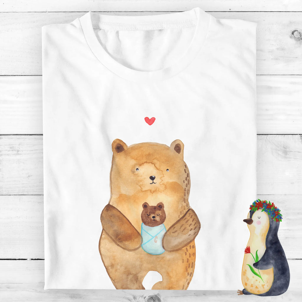 Personalisiertes T-Shirt Bär mit Baby Bedrucken, T-Shirt mit Namen, Wunschtext, T-Shirt Personalisiert, T-Shirt mit Aufruck, Teddybär, Teddy, Bär, Neffe, Geburt, Mutter, Enkel, Täufling, Glückwunsch, Taufe, Geburtstag, Nichte, Eltern, Enkelin, Baby