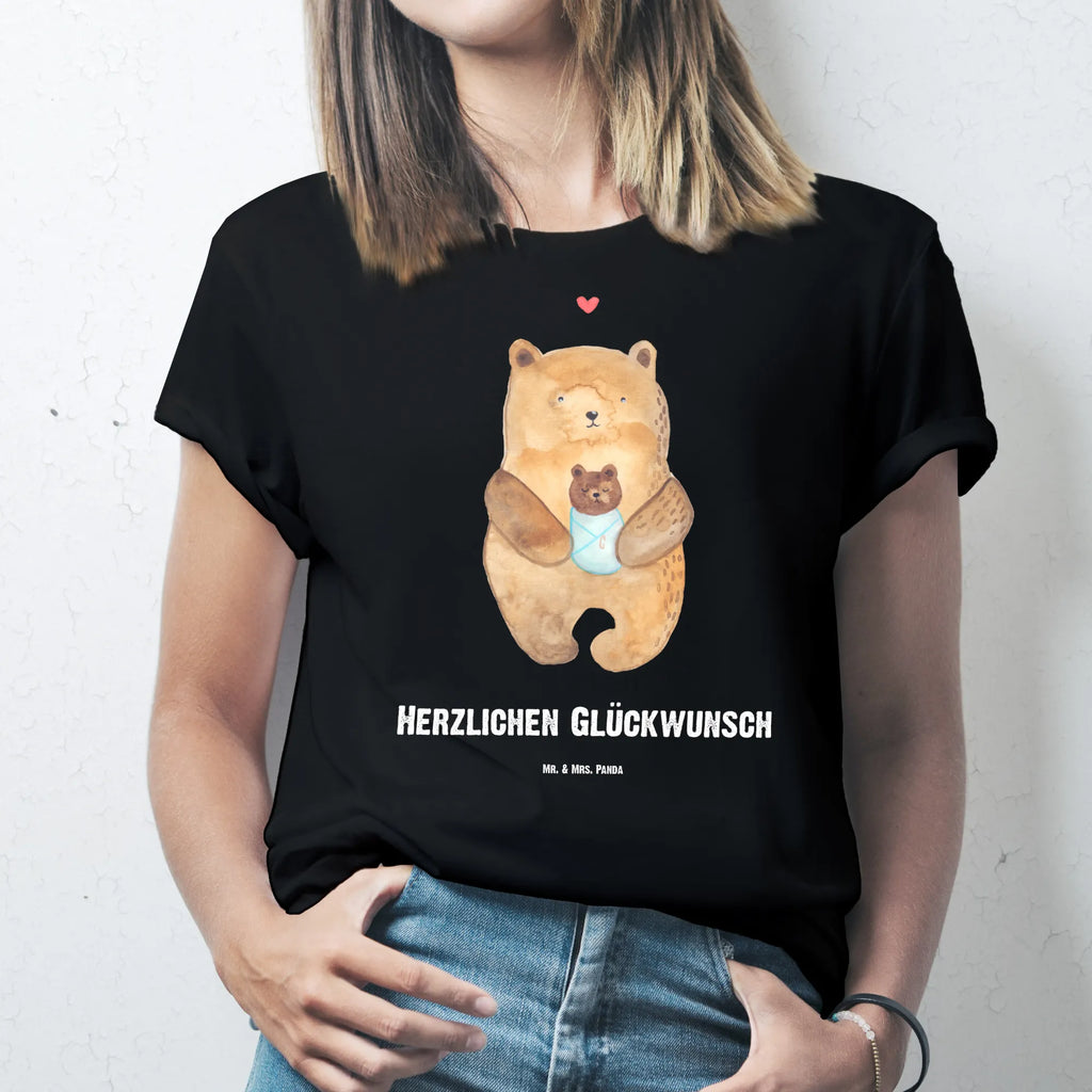Personalisiertes T-Shirt Bär mit Baby Bedrucken, T-Shirt mit Namen, Wunschtext, T-Shirt Personalisiert, T-Shirt mit Aufruck, Teddybär, Teddy, Bär, Neffe, Geburt, Mutter, Enkel, Täufling, Glückwunsch, Taufe, Geburtstag, Nichte, Eltern, Enkelin, Baby