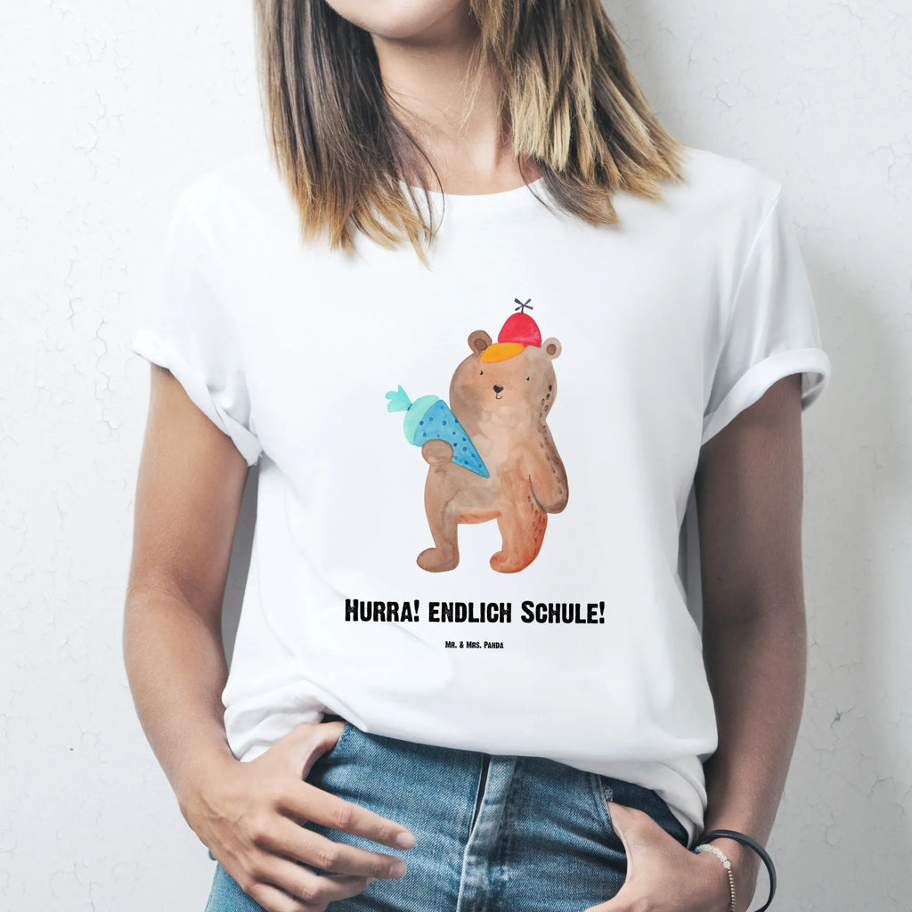 Rozmiar L Personalizowana koszulka Niedźwiedź Torebka szkolna Bedrucken, T-Shirt Personalisiert, T-Shirt mit Namen, Frauen, Wunschtext, Männer, T-Shirt mit Aufruck, Bär, Teddy, Teddybär, Bär Motiv, Schulanfang, Schultüte, Erster Schultag Geschenk, Grundschule, Schulbeginn, Schule Geschenk, Einschulung Geschenk