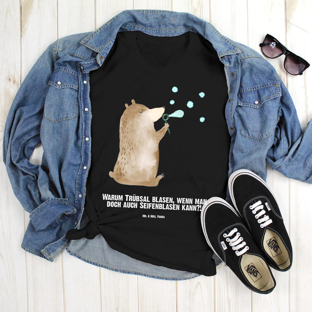 Rozmiar L Personalizowana koszulka niedźwiedź bańki mydlane T-Shirt mit Aufruck, Bedrucken, Wunschtext, Männer, Frauen, T-Shirt mit Namen, T-Shirt Personalisiert, Bär, Teddy, Teddybär, Seifenblasen Bär Lustig Sein Glücklich Traurig Happy