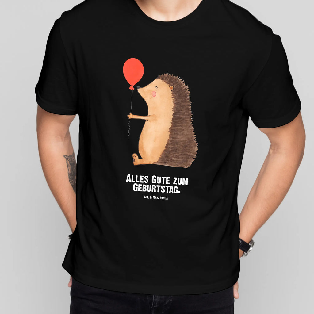 Rozmiar L Personalizowana koszulka jeż balon T-Shirt Personalisiert, T-Shirt mit Namen, Bedrucken, T-Shirt mit Aufruck, Wunschtext, Lustige Sprüche, Gute Laune, Tiere, Tiermotive, Geburtstagskind, Igel, Glückwunsch, Geburtstag, Herzlichen Glückwunsch, Ballon, Happy Birthday